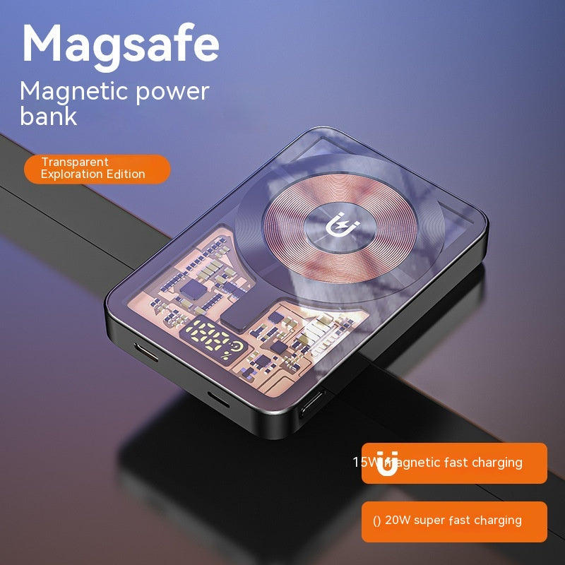 Magnetic Wireless Power Bank - 5000mAh PD 20W Fast Charge Transparent