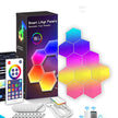 Hexagonal Smart Wall Lights - RGB LED Gaming Room Decor with App Control