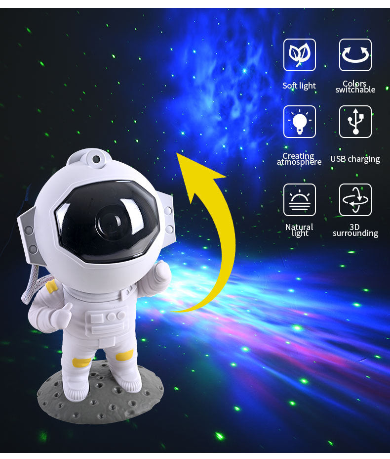 Astronaut Galaxy Star Projector - LED Night Light with Remote Control