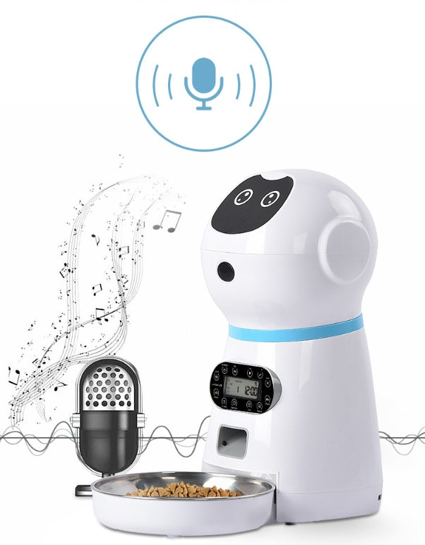 Automatic Pet Feeder with Voice Recording - 4 Meals Daily Timer with Infrared Sensor