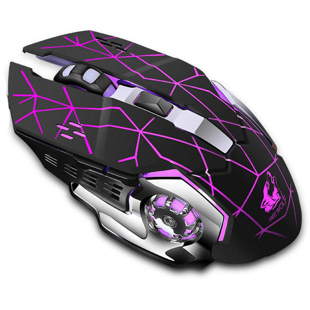 X8 Wireless Gaming Mouse - Rechargeable 2.4GHz RGB 7-Color Breathing Light 1800 DPI