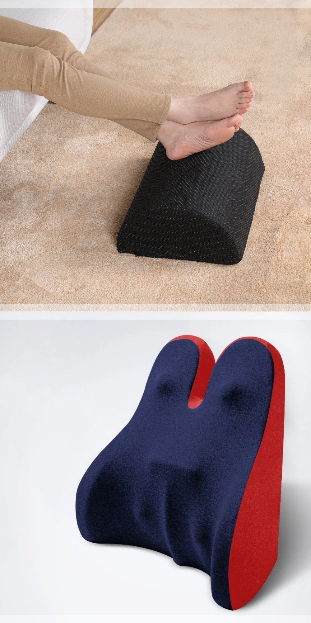 Orthopedic Lumbar Support Cushion - Memory Foam Back Support Pillow