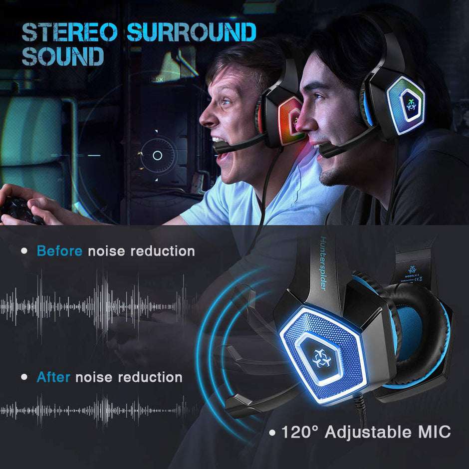 RGB Gaming Headset - 50mm Drivers with Noise Canceling Mic