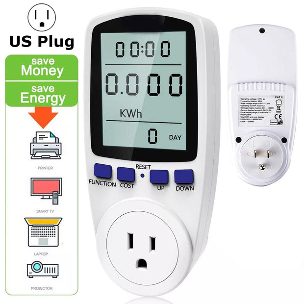 Digital Power Saving Energy Monitor - Electricity Usage Meter with LCD Display | Track kWh & Costs