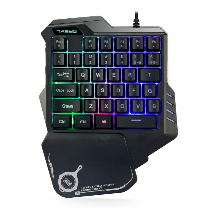 One-Handed Gaming Keyboard - RGB Mechanical Keypad for PC