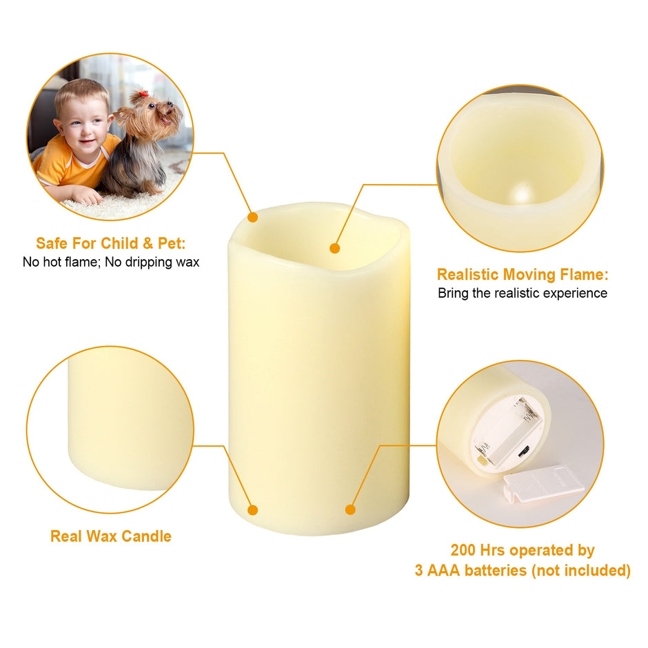 Flameless LED Candles 6-Pack - Battery Operated with Remote & Timer | 12 Colors Flickering Candles