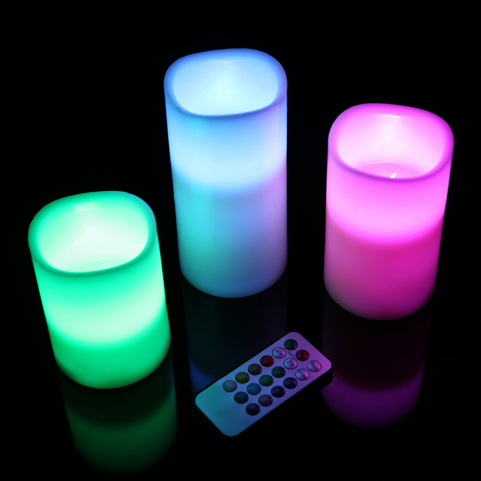 Flameless LED Candles 6-Pack - Battery Operated with Remote & Timer | 12 Colors Flickering Candles
