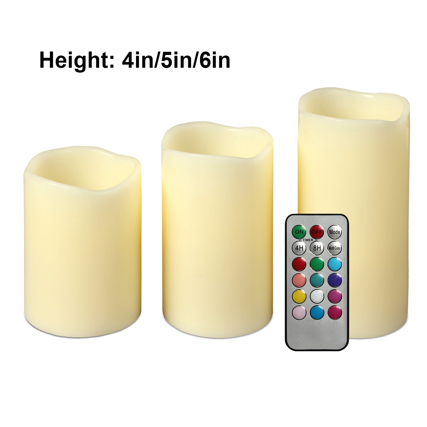 Flameless LED Candles 6-Pack - Battery Operated with Remote & Timer | 12 Colors Flickering Candles
