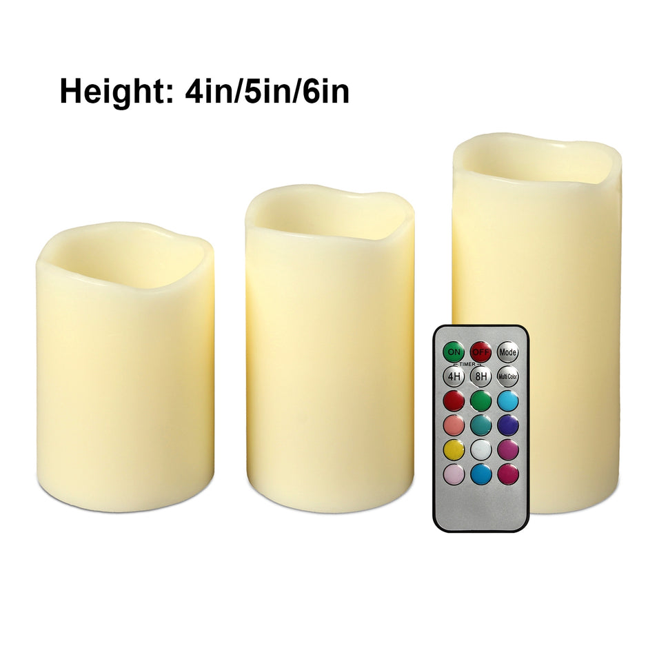 Flameless LED Candles 6-Pack - Battery Operated with Remote & Timer | 12 Colors Flickering Candles