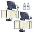 348 LED Solar Motion Sensor Lights Outdoor - 2500LM Waterproof Security Light with Remote | 3 Heads