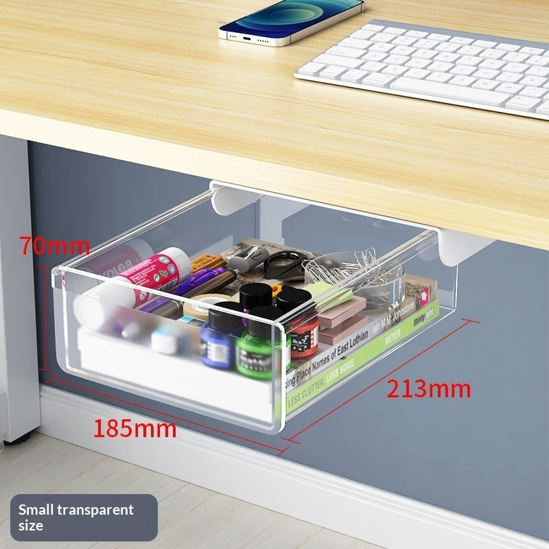 Stackable Storage Box - Transparent Desk Organizer with Lid