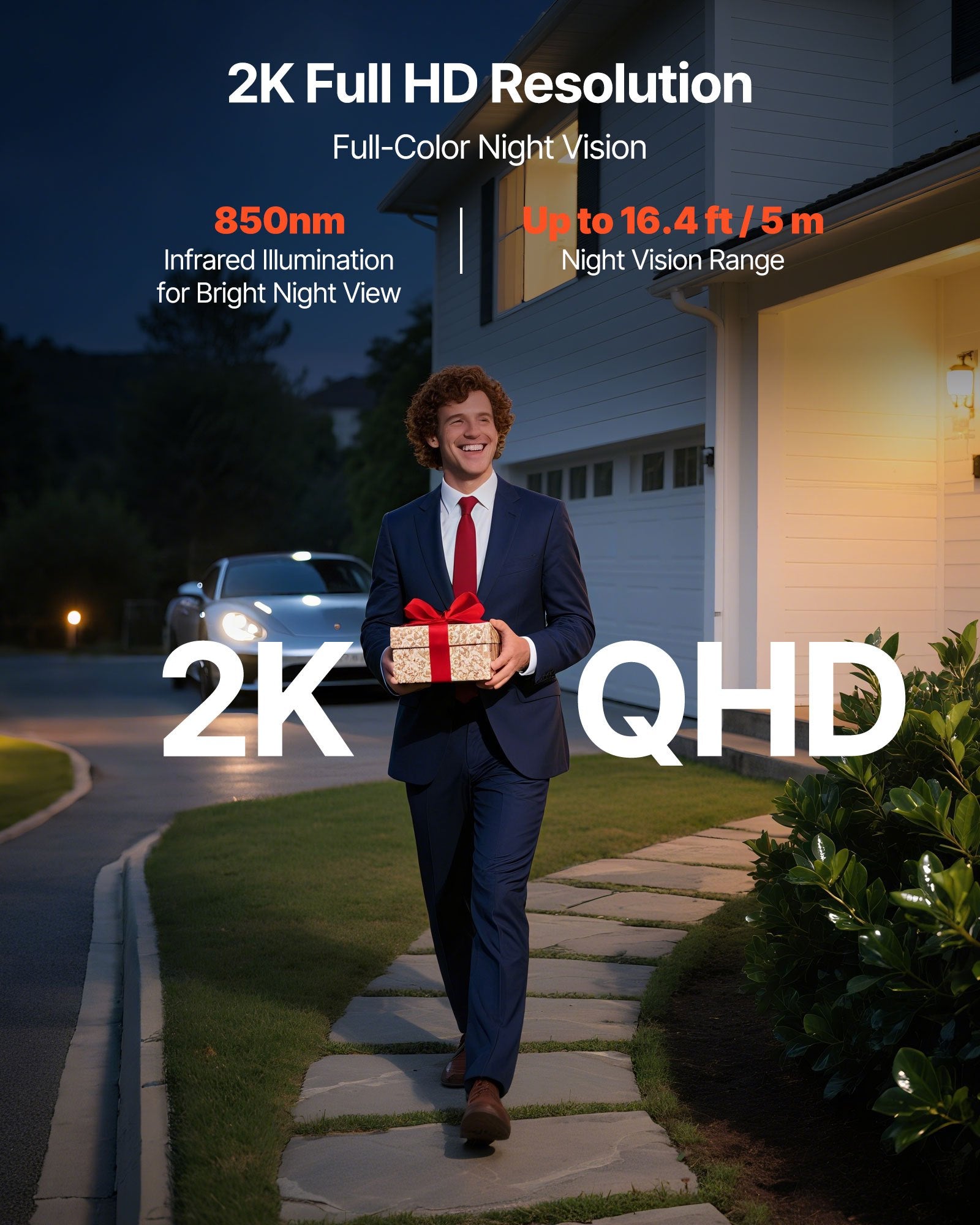 2K Video Doorbell - Wireless Smart Doorbell Camera | 170° View with Night Vision & Alexa