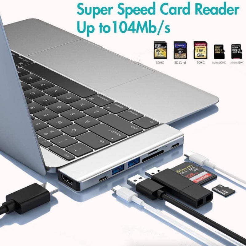 USB-C Hub Multiport Adapter - Type C to USB 3.0 4K HDMI for MacBook Pro Air