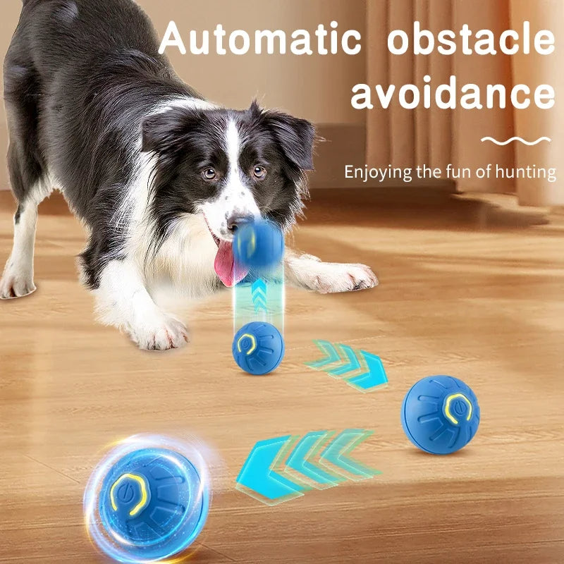 Smart Interactive Pet Toy Ball - USB Rechargeable Automatic Rolling Ball for Dogs and Cats