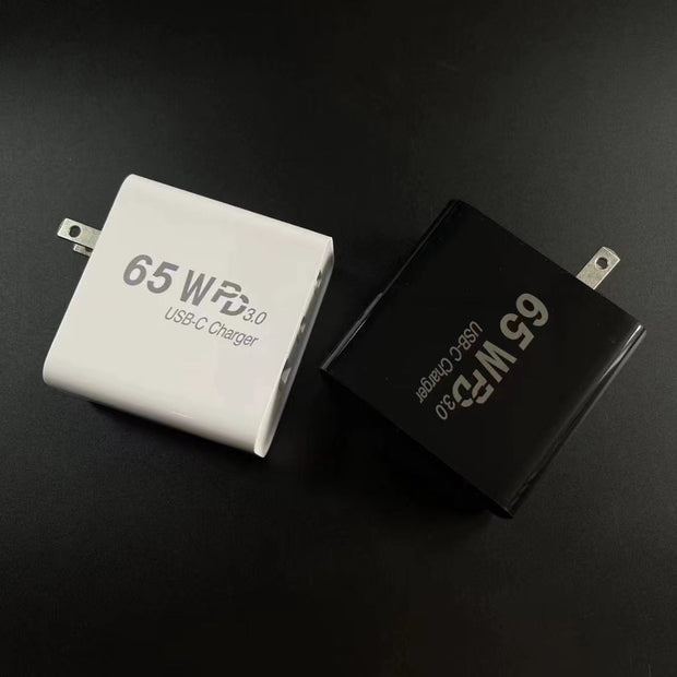 65W GaN Travel Charger - USB-C PD with US Plug Adapter