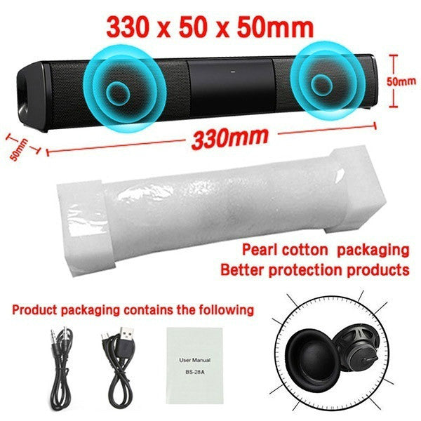 Home Theater Soundbar - Bluetooth Sound System with Remote Control