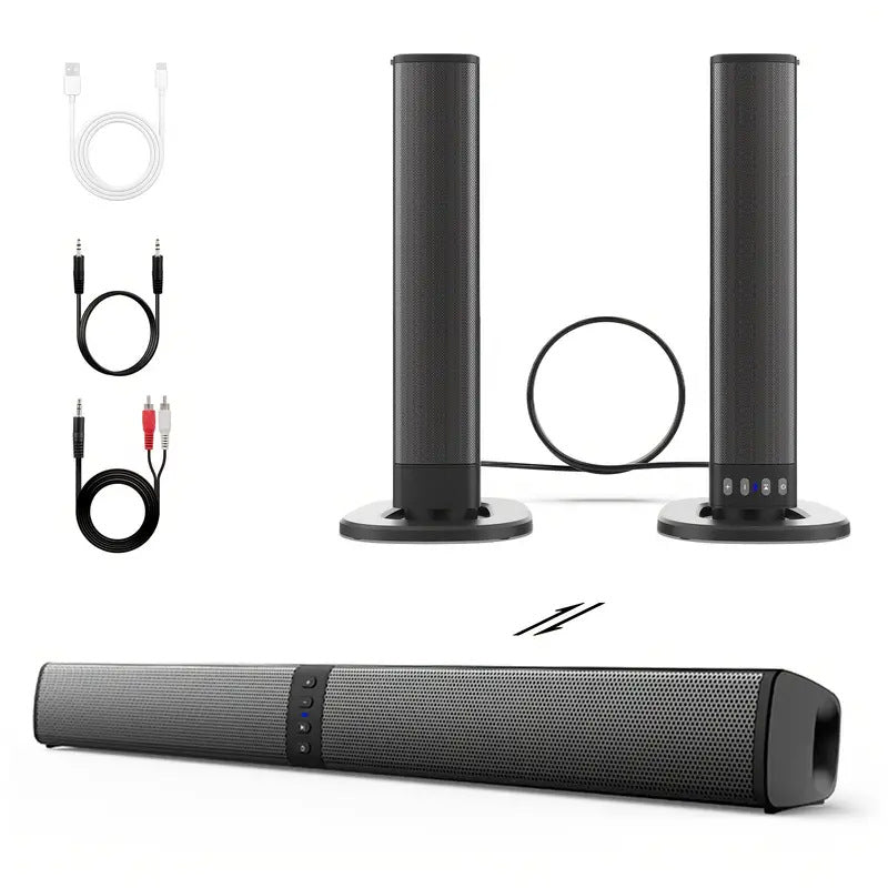 2-in-1 Soundbar - Bluetooth Home Theater Speaker System with Dual Speakers