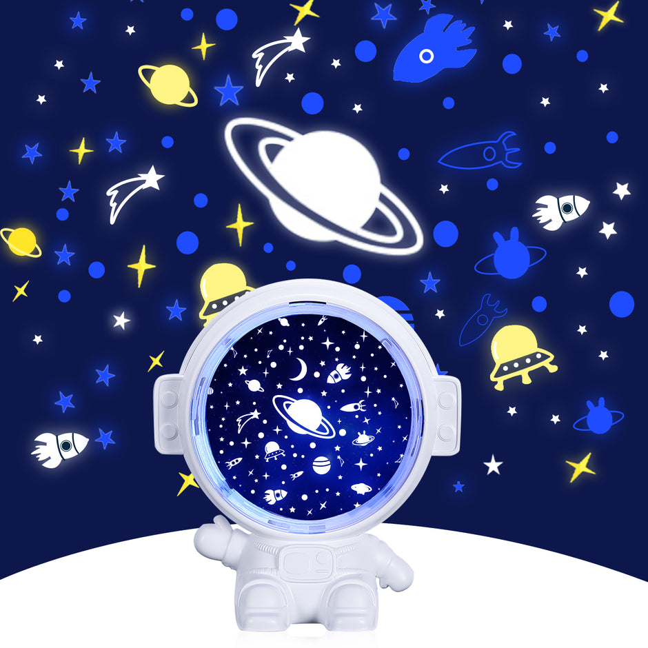 Astronaut Galaxy Star Projector - Music & Rotation Night Light