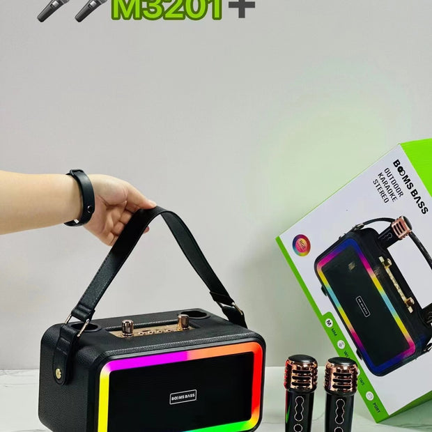 Karaoke Speaker System - Portable Bluetooth Speaker with Dual Microphones