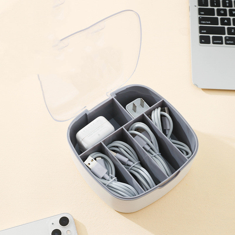 Charging Cable Storage Box - Dust-Proof Cable Management Organizer for Desk