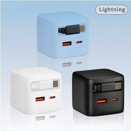 30W GaN Retractable Fast Charger - Compact USB-C Travel Adapter
