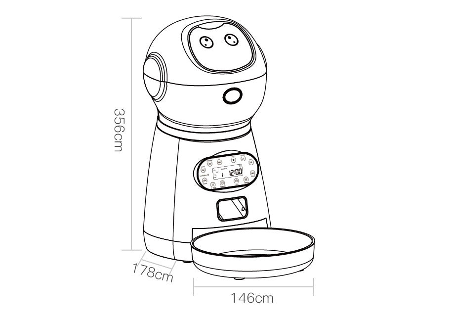 Automatic Pet Feeder with Voice Recording - 4 Meals Daily Timer with Infrared Sensor
