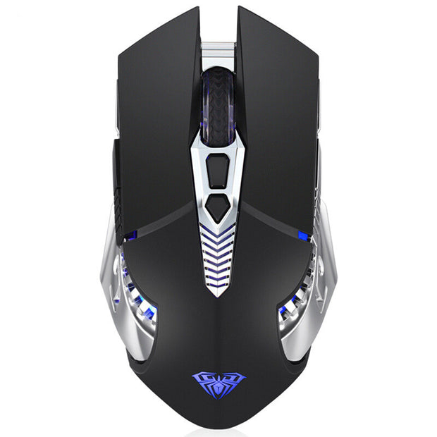 Silent Wireless Bluetooth Gaming Mouse - Rechargeable Dual Mode with 800mAh Battery