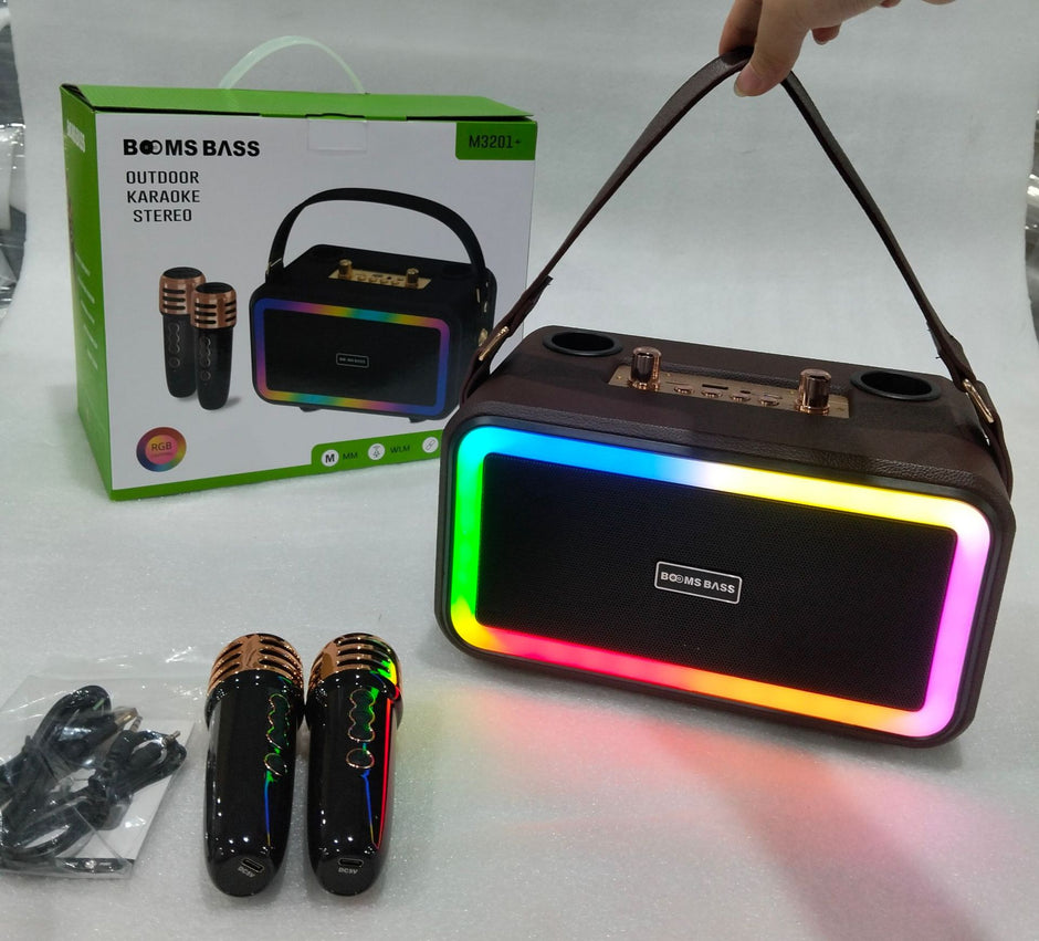 Karaoke Speaker System - Portable Bluetooth Speaker with Dual Microphones