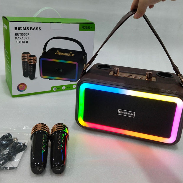 Karaoke Speaker System - Portable Bluetooth Speaker with Dual Microphones