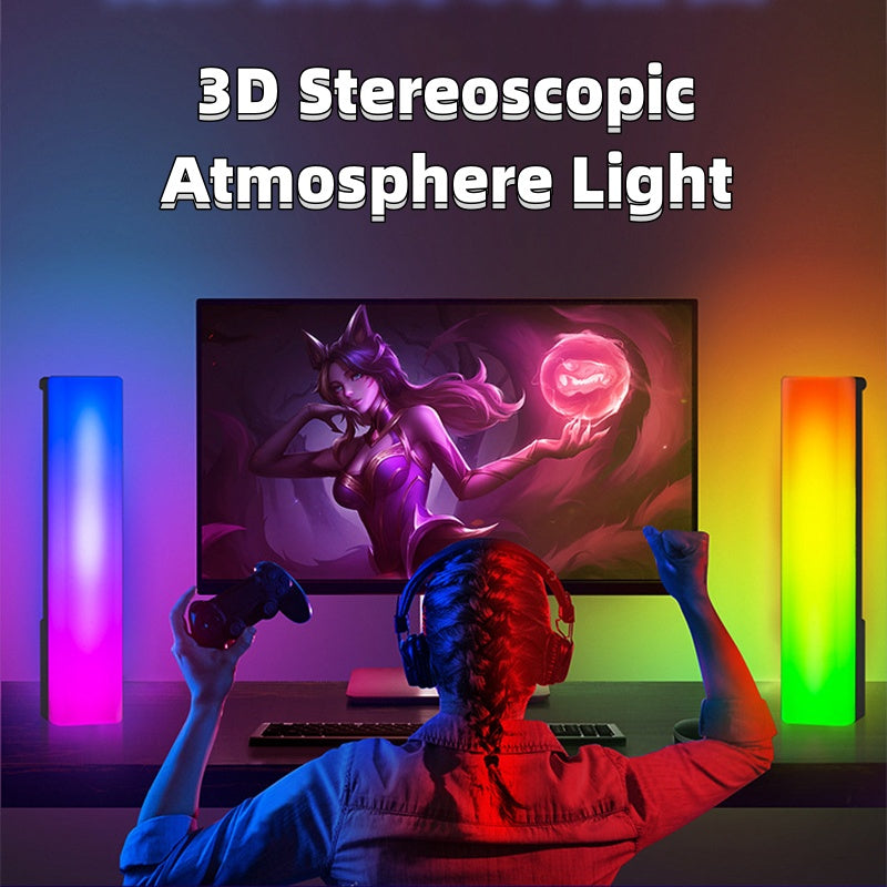 3D RGB Voice-Activated Rhythm Light - Music Reactive Ambient Gaming Lamp USB Powered