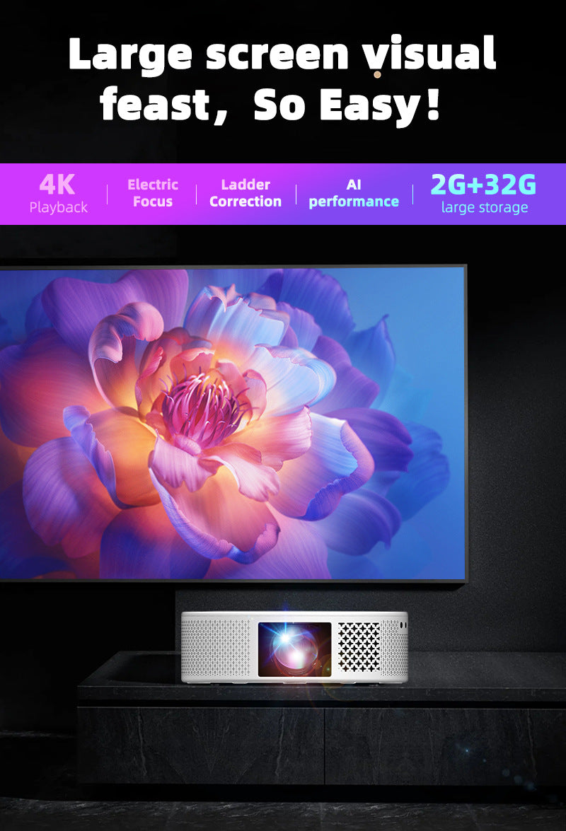 HD Projector - 720p Wireless Home Theater Portable Projector