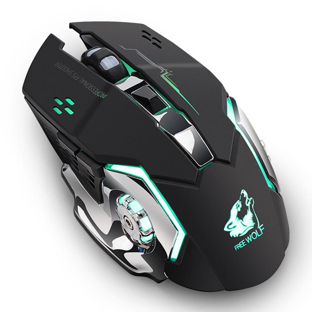 X8 Wireless Gaming Mouse - Rechargeable 2.4GHz RGB 7-Color Breathing Light 1800 DPI