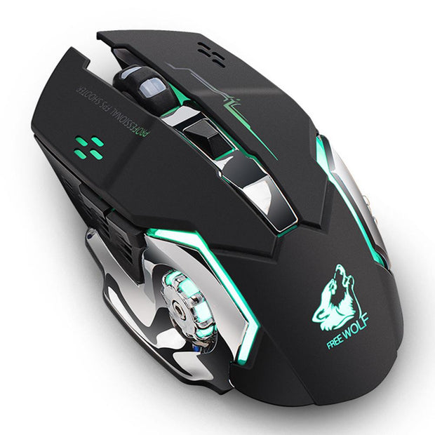 X8 Wireless Gaming Mouse - Rechargeable 2.4GHz RGB 7-Color Breathing Light 1800 DPI