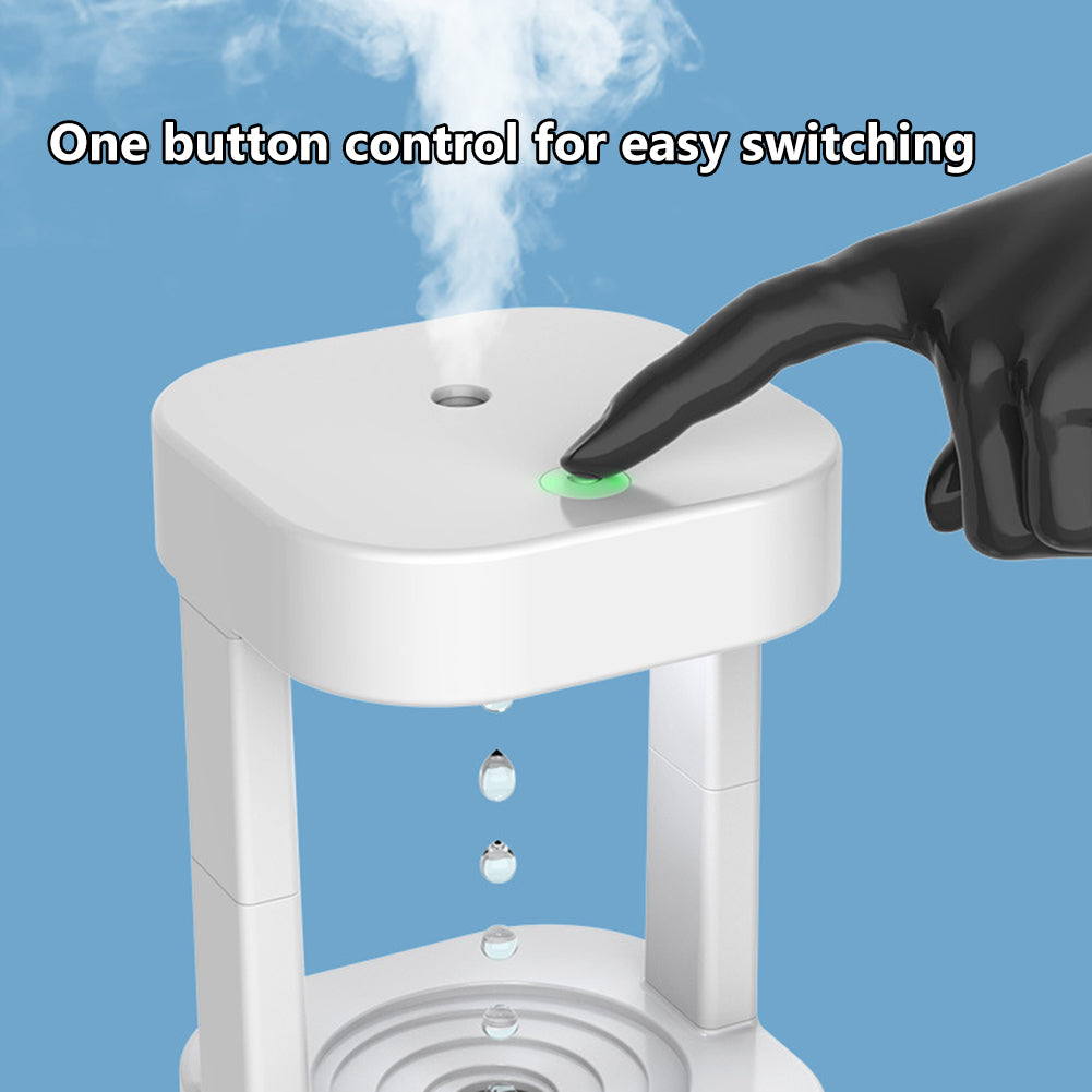 Anti-Gravity Water Drop Humidifier - 580ML Tank with LED Light