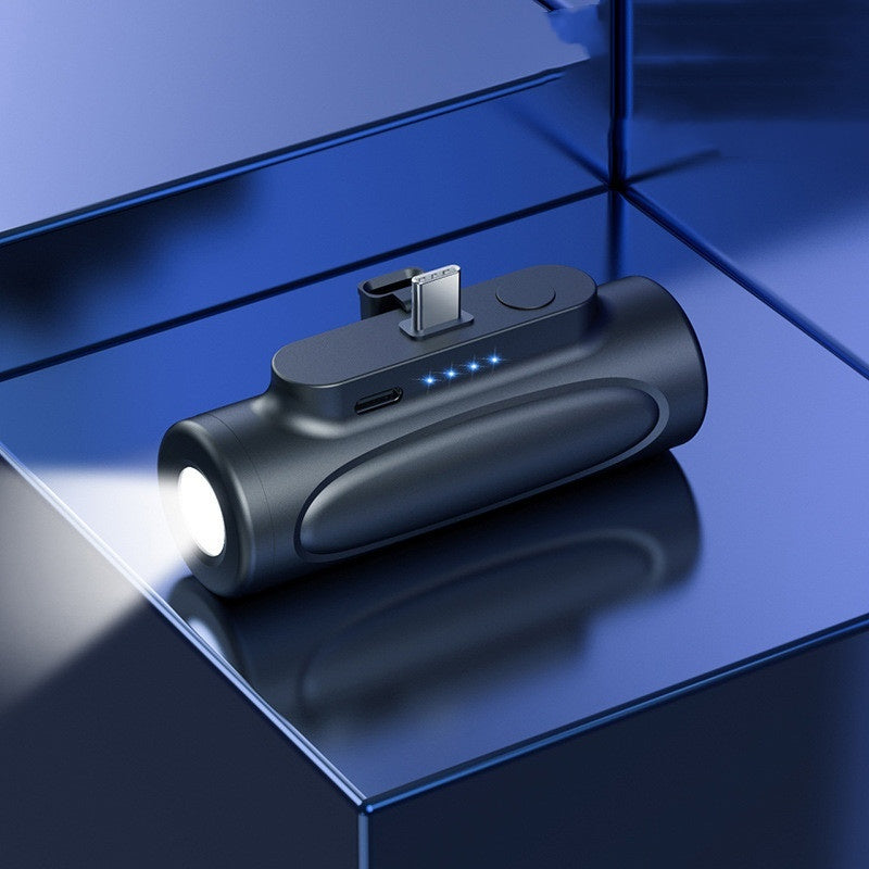 5000mAh Power Bank with LED Flashlight - Portable Charger with 200m Beam