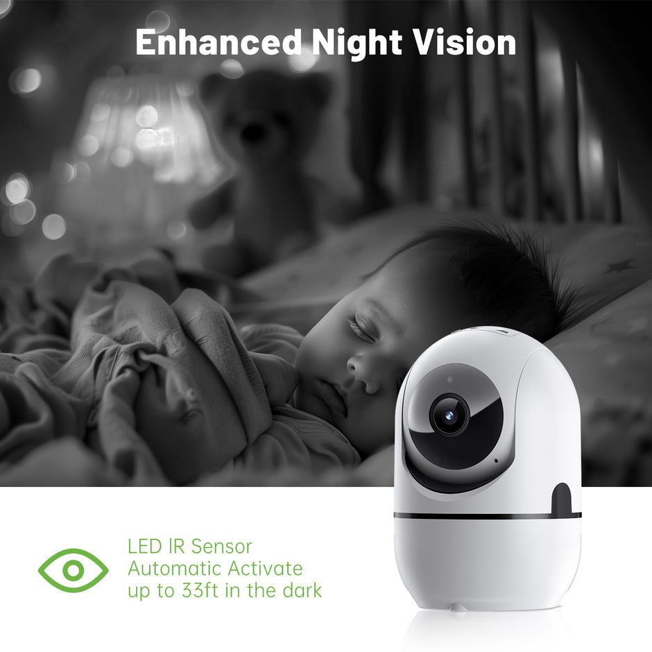 2-Way Video Call Camera - AI PTZ WiFi Security Camera | 350° Pan Night Vision Indoor