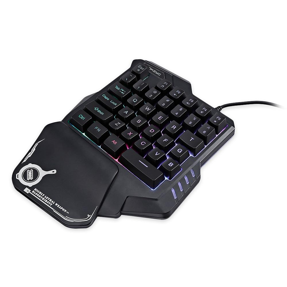One-Handed Gaming Keyboard - RGB Mechanical Keypad for PC