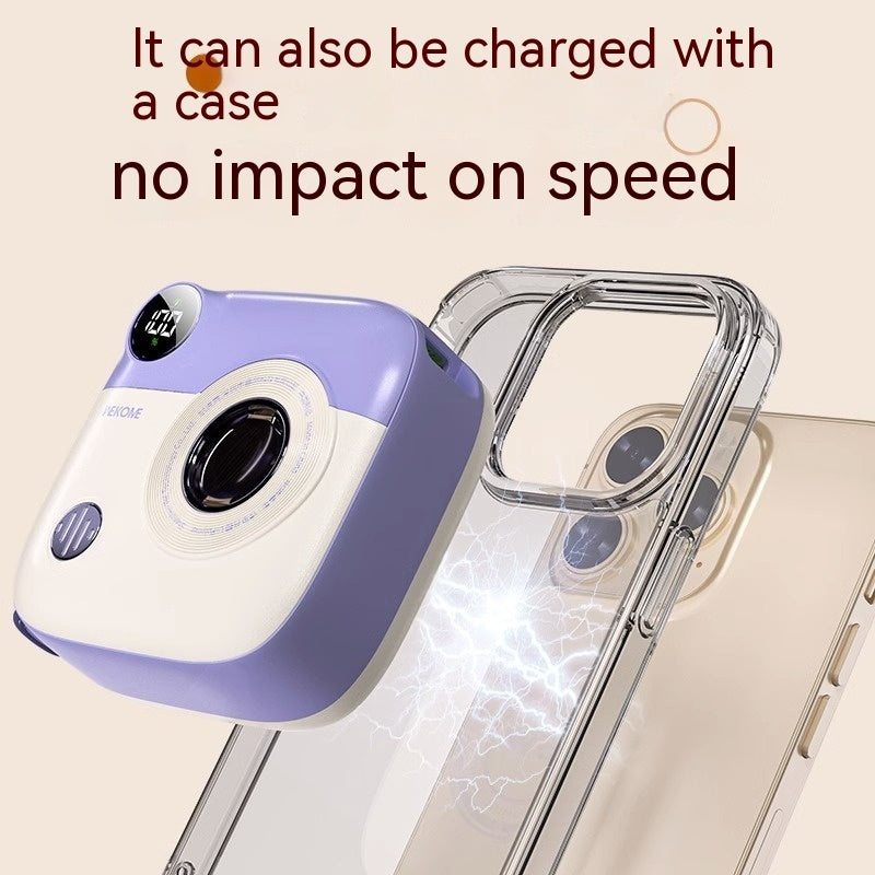 Retro Camera Wireless Power Bank - 10000mAh Magnetic Charger