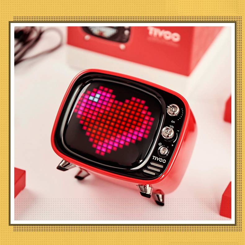 Bluetooth Pixel Alarm Clock Speaker - LED Display with Bass Stereo