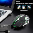 X8 Wireless Gaming Mouse - Rechargeable 2.4GHz RGB 7-Color Breathing Light 1800 DPI