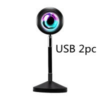 Rainbow Sunset Projector Lamp - LED Atmosphere Light with Remote & APP Control | Home & Coffee Shop Decor