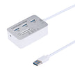 USB 3.0 Hub 4-Port with SD Card Reader - 5Gbps High Speed Data Transfer Splitter
