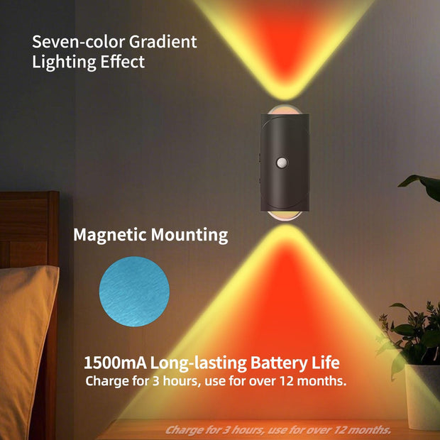 Motion Sensor Night Lights 4-Pack - Rechargeable LED with 7 Colors | Magnetic Cabinet & Wall Lights