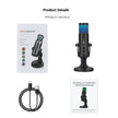 RGB USB Condenser Microphone - Gaming & Streaming Mic with LED