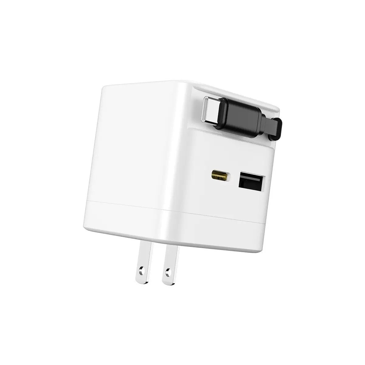 30W GaN Retractable Fast Charger - Compact USB-C Travel Adapter