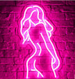 LED Neon Sign - Woman Silhouette Wall Art for Bedroom & Bar