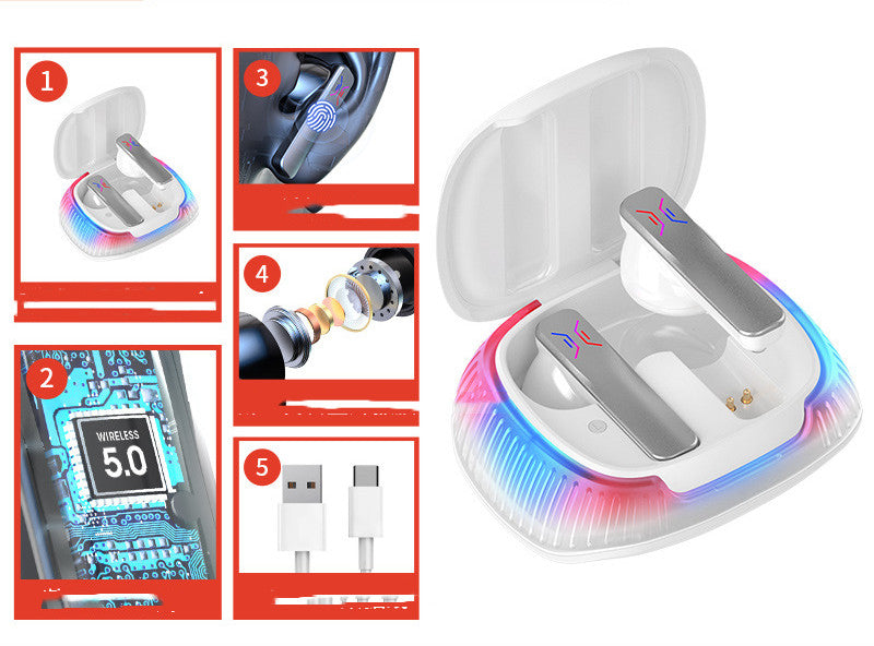 Wireless Gaming Earbuds - Low Latency Bluetooth 5.0 with LED Display