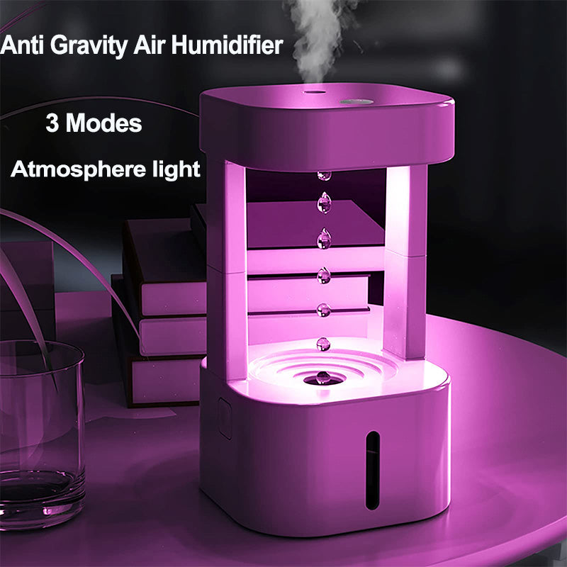 Anti-Gravity Water Drop Humidifier - 580ML Tank with LED Light