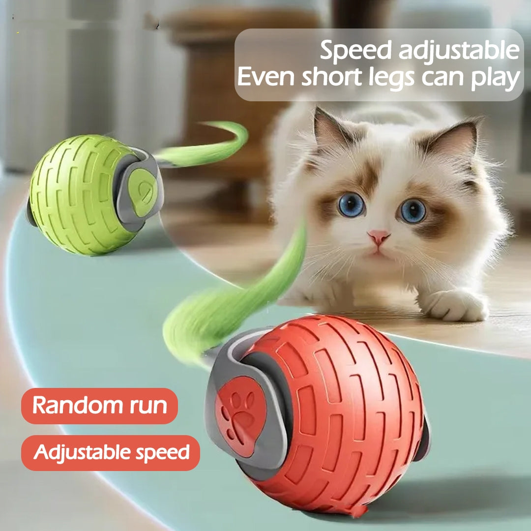Smart Interactive Cat Toy Ball - USB Rechargeable Auto-Rolling Ball with Intelligent Obstacle Avoidance