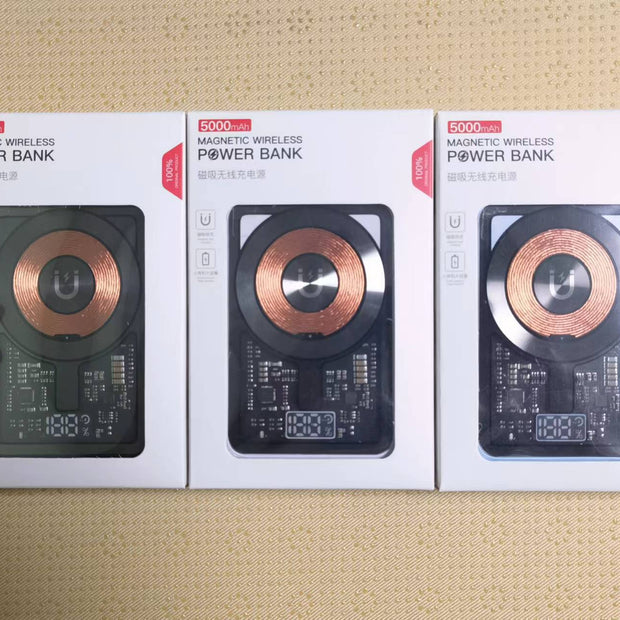 Magnetic Wireless Power Bank - 5000mAh PD 20W Fast Charge Transparent